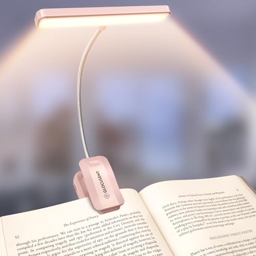 Glocusent 読書灯 クリップライト 26個LED搭載 5色温＆無段階調光 長持ちバッテリー 寝ながら読書に最適なブックライト 充電式クリップ式ライト ベッド読書 ギフト 母の日 父の日 敬老の日の商品画像（Amazon）