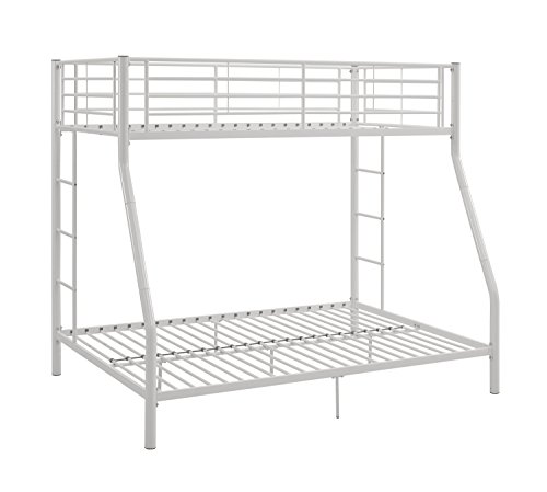 Walker Edison Dunning Urban Industrial Twin Over Double Metal Bunk Bed, Twin Over Double, White #TOP3
