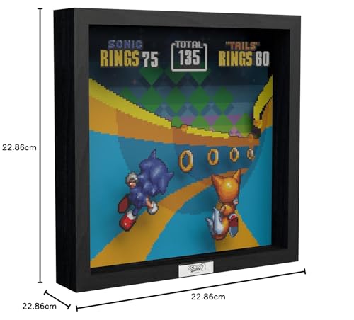 Boîte d'ombre 3D Sonic The Hedgehog 2 Pixel Frames décor mural rétro - 8