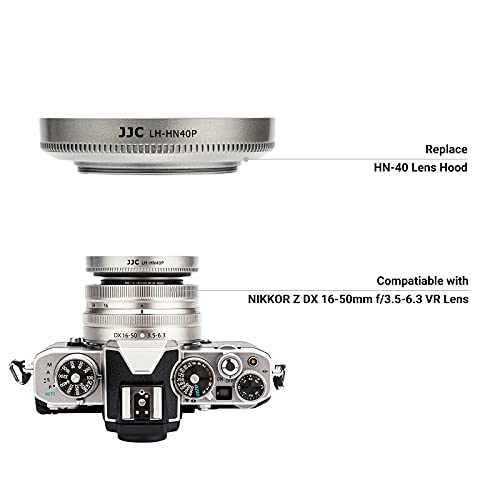 Capuchón para lente de cámara (plata) para NIKKOR Z DX 16-50mm f/3.5-6.3 VR, reemplazo del capuchón HN-40 de Nikon, compatible con tapa y filtro de 46 mm miniatura 4