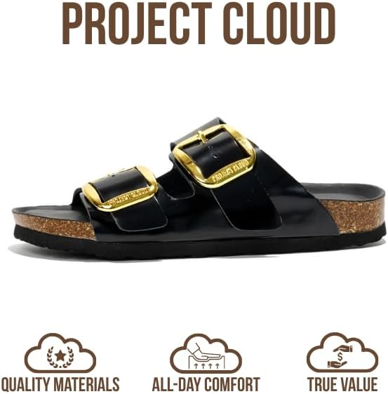 Project Cloud 100% Genuine Leather Flat Sandals for Women 2026 Comfortable Beach Essentials Womens Sandals Memory Foam Vacation Essentials Slides for Women Footwear (Santorini) - Image 4