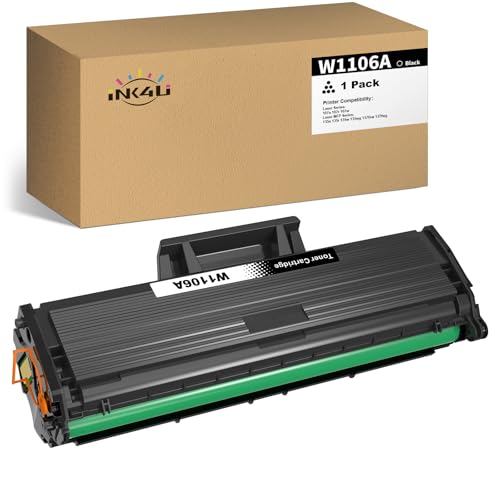 1 Black 106A Toner Cartridge Compatible for 106A W1106A for Laser 107a 107r 107w HP Laser MFP 135a...