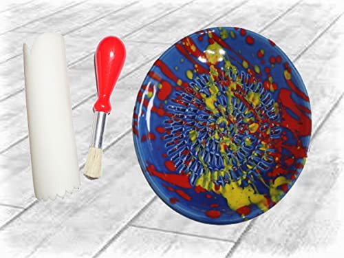 feprom Keramik-Reibe Knoblauchreibe mit Pinsel und Knoblauchschäler Ingwerreibe Schokoladenreibe Käsereibe Handarbeit Handgemalt aus Spanien Cover