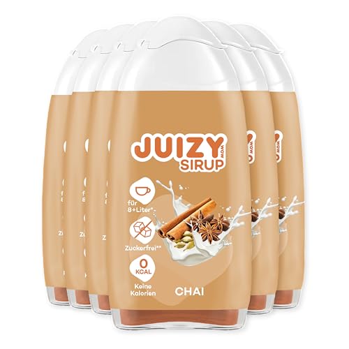 JUIZY WOW Chai Spice Latte Sirup Zuckerfrei | 6 x 65ml Barista Coffee Chai | Natürlicher Getränkesirup | Kaffee Upgrade | Zero Kalorien | Veganes Getränkekonzentrat Fertiggetränk | Milch & Kaffee JUIZY WOW Chai Spice Latte Sirup Zuckerfrei | 6 x 65ml Barista Coffee Chai | Natürlicher Getränkesirup | Kaffee Upgrade | Zero Kalorien | Veganes Getränkekonzentrat Fertiggetränk | Milch & Kaffee