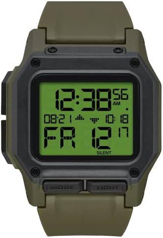 NIXON Regulus A1180 - Surplus/Carbon - 100m Water Resistant Men's Digital Sport Watch (46mm Watch Face, 29mm-24mm Pu/Rubber/Silicone Band)