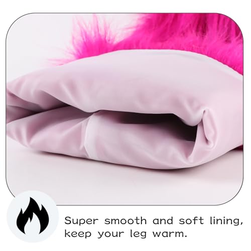 Image of Peecabe Winter Women Faux Fur Fluffy Leg Warmers Fuzzy Long Boot Covers Furry For Christmas