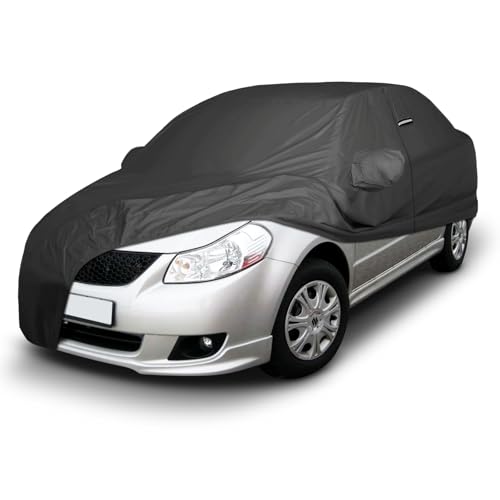 Image of iCarCover Premium Custom Car Cover for 2008-2014 Suzuki SX4 Sedan Heavy Duty Waterproof All Weather Rain Snow UV Sun Protector Custom Fit Full Exterior Indoor Outdoor Protection Car Cover (Black)