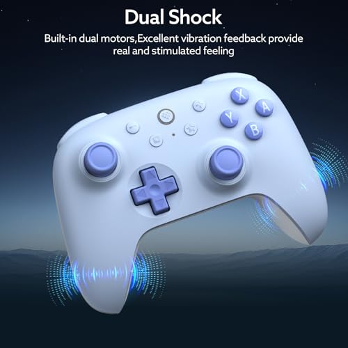 Image of 8Bitdo Ultimate 2C Bluetooth Controller for Switch /Switch 2 - Wireless Gaming Controller with Hall Effect Joysticks, 6-Axis Motion Control, Remappable L4 /R4 Bumpers & Turbo Function(Blue)