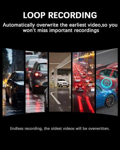 Image of 4 Channel Dash Cam Front and Rear 4K 360View Dash Camera for Cars with GPS, G-Sensor, 5G WiFi, Loop Recording, App Control, 8 Lamps IR Night Vision, 24 /7 Parking Mode, 128G Card
