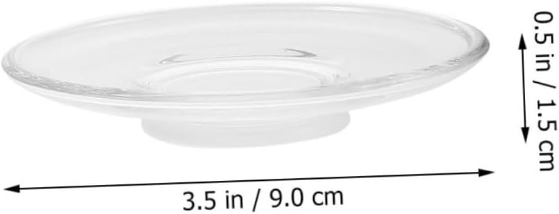 Levemolo 6pcs Transparent Glass Tea Saucer Elegant Round Coasters for Teacups Desserts Snacks and Candles Versatile Glass Dish for Home Cafe and Tearoom Use