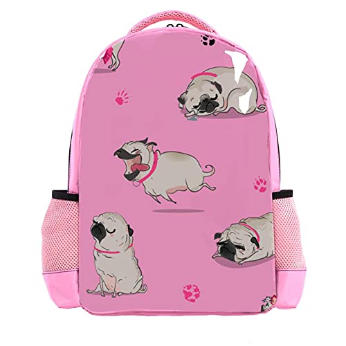 Sac à dos léger enfants carlin rose pour l'école et les loisirs
