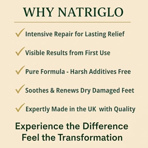 natriglo Organic Tea Tree Foot Balm for Dry Cracked Feet & Heels - Intensive Callus Remover & Foot Repair Cream with Shea Butter - Moisturizer for Rough Hard Skin & Cracked Heel Treatment for Men & Women