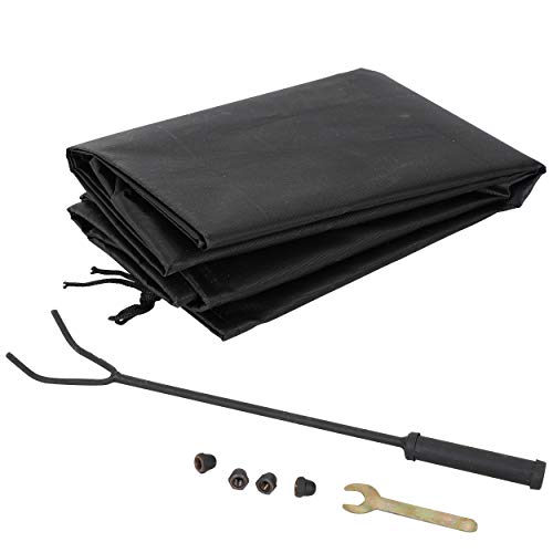 Zeny 26 Inch Fire Pits For Outside Square Firepit Wood Burning Fireplace Heavy Duty Steel Patio Firepit Bowl With Screen Waterproof Cover And Poker For Camping Picnic Bonfire Backyard #TOP6