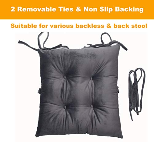 Augld 2 Pack Bar Stool Cushion Small Kids Chair Pad With Ties Square 14X14In #TOP1