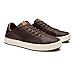 OLUKAI Lae'ahi Li 'ILI Men's Leather Sneakers, Supple Full-Grain Leather Shoes, Drop-in Heel & All Weather Rubber Soles, Dk Java/Dk Java, 12