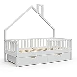 Die Holzlatten dieses Kinderbettes sind aus Massivholz gefertigt und durch ihre Beschaffenheit besonders kinderfreundlich.