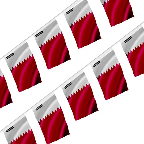 Guirlande drapeau Qatar 18x28 cm décoration suspendue lot de 20