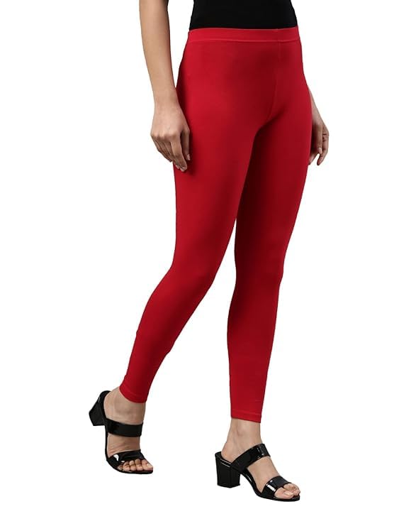 Image of Women Cotton Solid Belt Ankle Length Legging Four Way Lycra Leggings