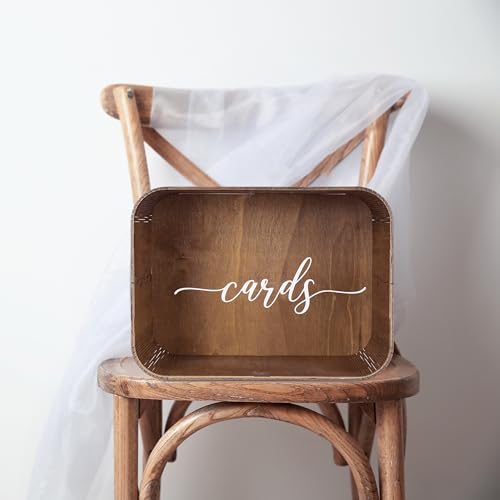 Wooden Wedding Card Box with Slot | Acrylic Wedding Decorations for Reception, Acrylic Card Box for Wedding Gifts & Money | Rustic Card Box with Lid | Baby Shower, Bridal Shower, Graduation Card Box