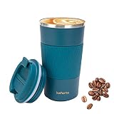 kaforto 16oz Insulated Coffee Travel Mug Stainless Steel Vacuum Coffee Cup Leakproof with Screw Lid