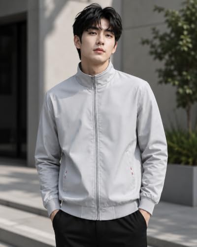 Image of TAGAS Men's Regular Jacket Fit For Casual Wear || Low-Cut Standing Collar || Men's Track Jackets | Stylish Jacket For Men ||Regular Fit Zip-Up Casual jacket|| bomber jacket for men