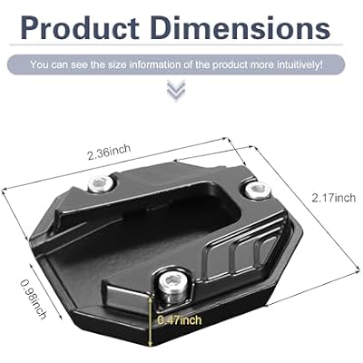 Motorcycle Kickstand Pad, Aluminum Alloy Side Stand Foot Enlarger, Anti-sink Side Stand Extension Plate, Universal Motorcycle Support Accessory (Black)