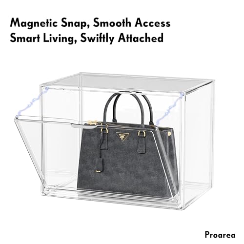 5 Pack Purse Organizer for Closet Acrylic Display Cases Clear Storage Boxes by Proarea - Used condition - Image 6