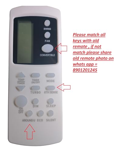 Image of Air Conditioner Remote Compatible with /Replacement for Whirlpool Ac Remote | Model -210b | Match with Your Existing Remote Before Placing The Order | Exactly Same Will Only Work