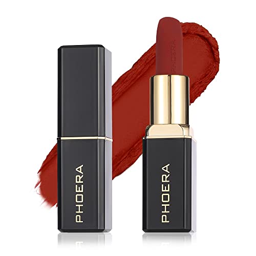 Phoera Non Transfer Lipstick Waterproof, smudge-proof and mask-proof feeling weightless Full Pigmented Formula Long-Lasting Lipstick That Are Mask, Sweat, And Pizza-Proof. (05 Mona)