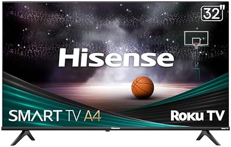 Hisense 32-Inch Class A4 Series HD 720p Smart Roku TV with Alexa Compatibility (32A4HNR) - Dolby Audio, Slim Bezel Design, Google Assistant