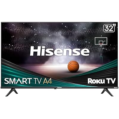 Hisense 32-Inch Class A4 Series HD 720p Smart Roku TV with Alexa Compatibility (32A4HNR) - Dolby Audio, Slim Bezel Design, Google Assistant