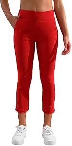 JAMfit Capri Pants Women Stretch Tummy Control 19 in Inseam with Pockets