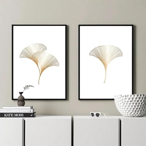 Affiche de plante abstraite Ginkgo 40x60 cm d'art mural salon sans cadre