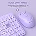 Purple Wireless Keyboard and Mouse Combo for Desktop Mac iPad Bluetooth 2.4 Ghz Rechargeable Slim Silent Click with Number Pad Compatible with Pc, Laptop, Tablet (Purple)
