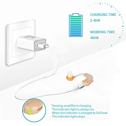 coniler Hearing Amplifier for Adults and Seniors, Rechargeable BTE Hearing Amplifier 0109 Fit for Right/Left Ear - Thumbnail 4