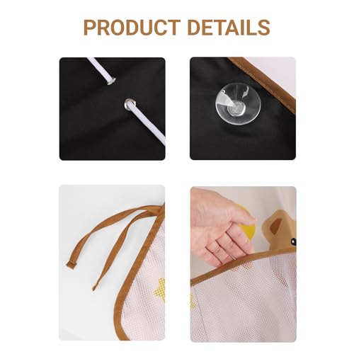 YYTQP Car Sun Shade for Window Baby, 2 Pack Full Shade Car Window Curtain with Storage Net Pocket with Suction Cups, Balloon Bear Curtain Protector from Sun Glare Heat Blocks UV Rays