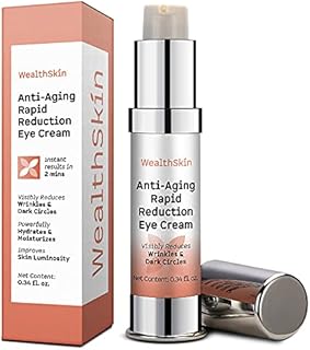 Wealthskin Anti-Aging Rapid Reduction Eye Cream Visibly Reduce Under- Eye Bags, Wrinkles, Dark Circles, Fine Lines & Crow's Feet Instantly 2 minutes