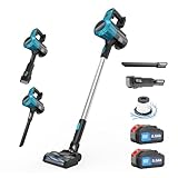 Akku Kabelloser Staubsauger 50KPa 580W Bürstenlos, 70 Min mit OLED Display, 1.6L, Anti-Tangle-Bürste, 2X 5.0Ah Akku, für Makita 18V, Akkusauger für Tierhaare Hartböden Teppich Auto