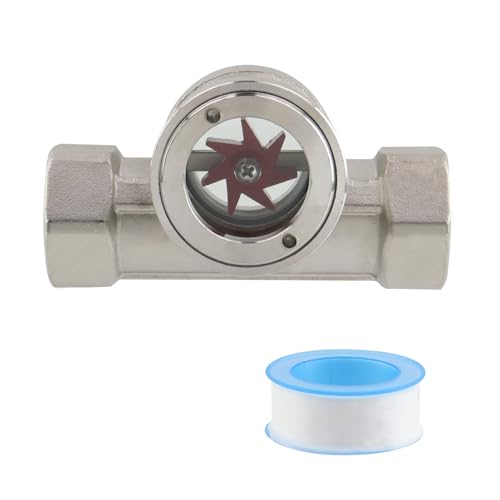 Antrader 1-1/4" NPT Female 304 Stainless Window Sight Glass Flow Indicator