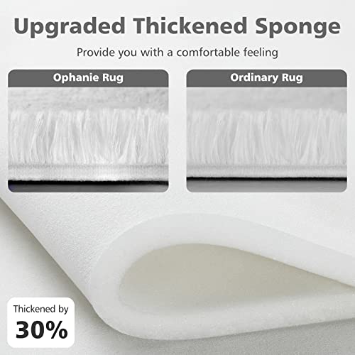 image for Ophanie 5x8 Rugs for Living Room,White,Large Fluffy Fuzzy Plush Shag S