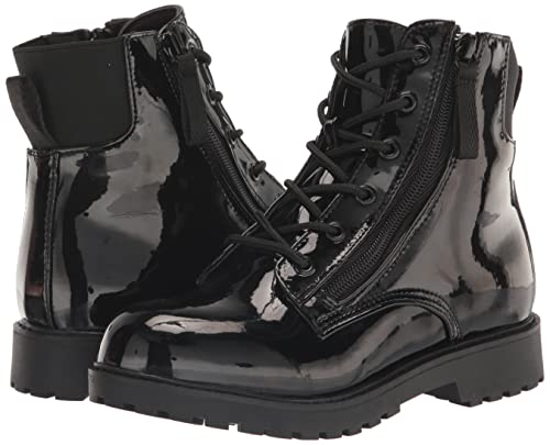 Steve Madden Girls Adaptive Rockk Ankle Boot, Black Patent, 4 Big Kid #TOP6