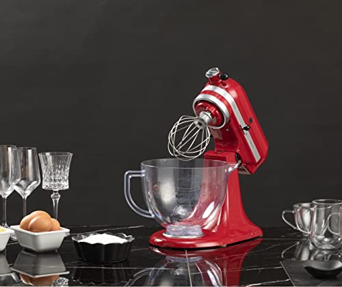 5 Qt Food Grade Plastic Mixer Bowl Compatible With Kitchenaid Tilt-Head Stand Mixers 4.5-Quart (4.3 L) And 5-Quart (4.7 L), With Spout And Measuring Lines, Light Weight, Shatter And Crack Proof #TOP1