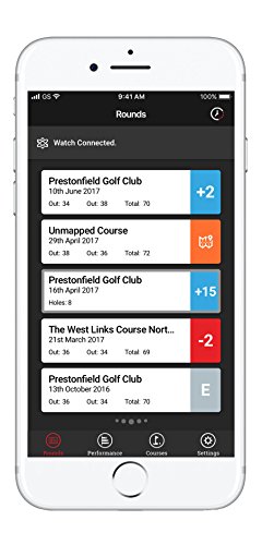 Shot Scope V2 GPS Watch - F/M/B + Hazard Distances - Automatic Shot Tracking - iOS and Android Apps - 36,000+ Courses To Download - No Subscriptions