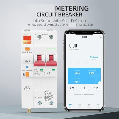 Compteur d'énergie intelligent 4P 63A 80A avec disjoncteur et protection fuite