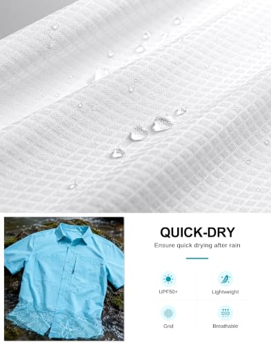 Image of G Gradual Men's Fishing Shirts with Zipper Pockets UPF 50+ Lightweight Cool Short Sleeve Button Down Shirts for Men Hiking
