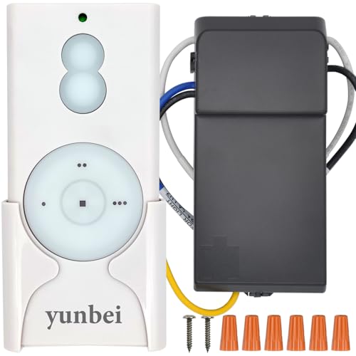 yunbei RCS213-A Universal Ceiling Fan Remote Control Kit Replacement Compatible with Minka-Aire Hand-Held Remote Control System w/Receiver for Most 3-Speed 120V AC Ceiling Fan TR110A KUJCE10007