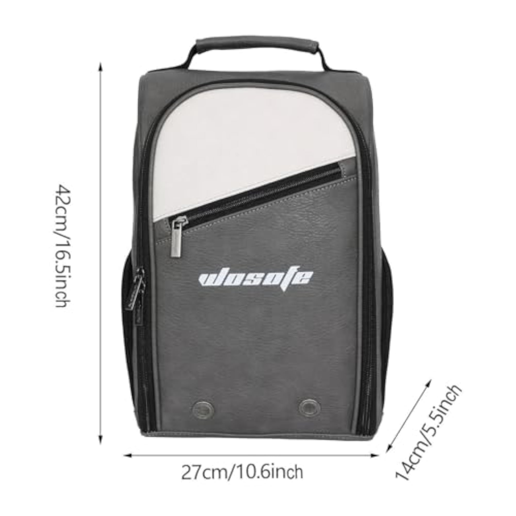 Golf Shoe Bag PU Golfer Gift with Ventilation, Gray
