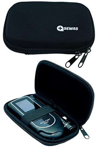 Tasche Hardcase für Akku Chek Mobile, Gürteltasche Blutzuckermessgerät, Diabetikertasche Schwarz Cover