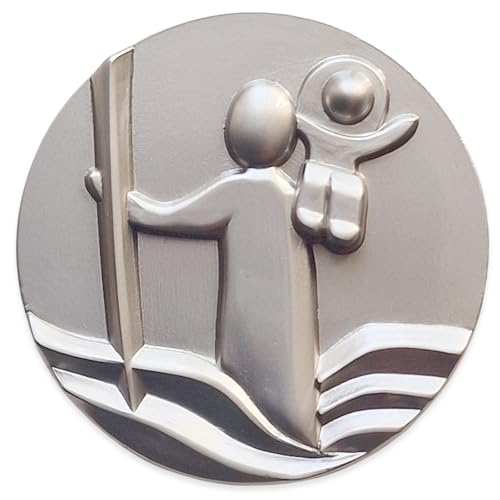 Herzmensch Christopheros Medaille fürs Auto selbstklebend 3 5 cm Silber Schutzpatron als Geschenk zum Führerschein