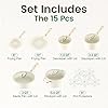Chef Power Ceramic Cookware Sets, 15Pcs Pots and Pans Set Non Stick, Cookware Set with Stainless Steel Handle, Dishwasher & Oven Safe, Cream White and Light Gold Handle #1